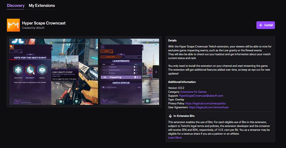 Wiki Hyper Scape Crowncast Twitch Extension Help And Support