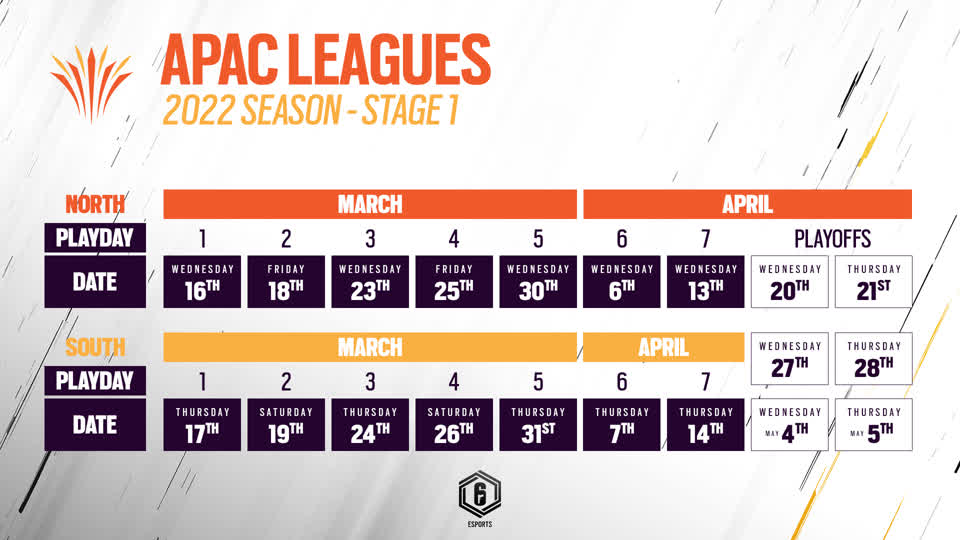 [R6SE]    APACL Competitions Guide - APAC LEAGUE CALENDAR