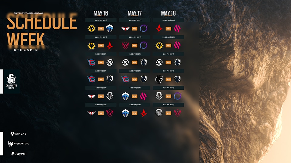 [R6SE] - Your Guide to the Six Charlotte Major 2022 - Schedule B v2