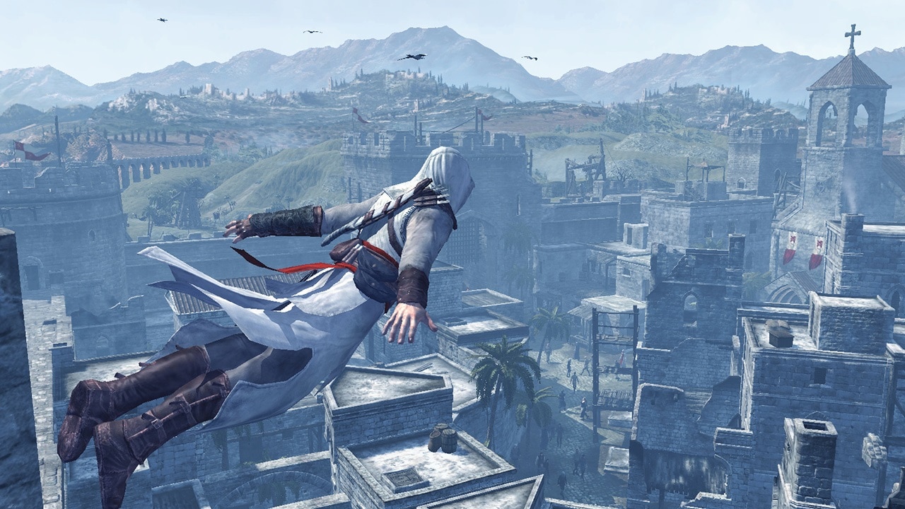 Typischer "Todessprung" von Altaïr Ibn-La'Ahad über den Dächern von Damaskus.
Assassin’s Creed (Quelle: Ubisoft)